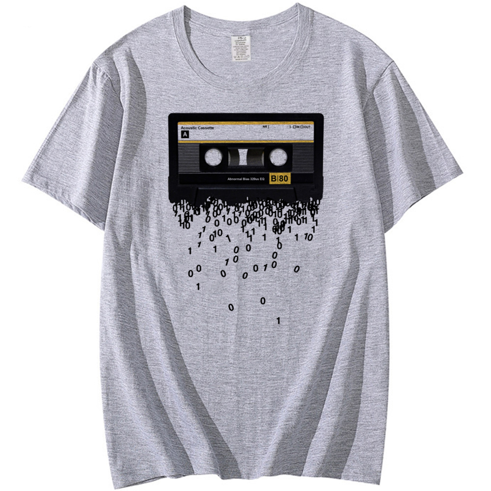 Newest Funny Retro cassettes Printed T-Shirt Men's Funny Creative 80's Music The death of the cassette tape Tshirt 1a8f9