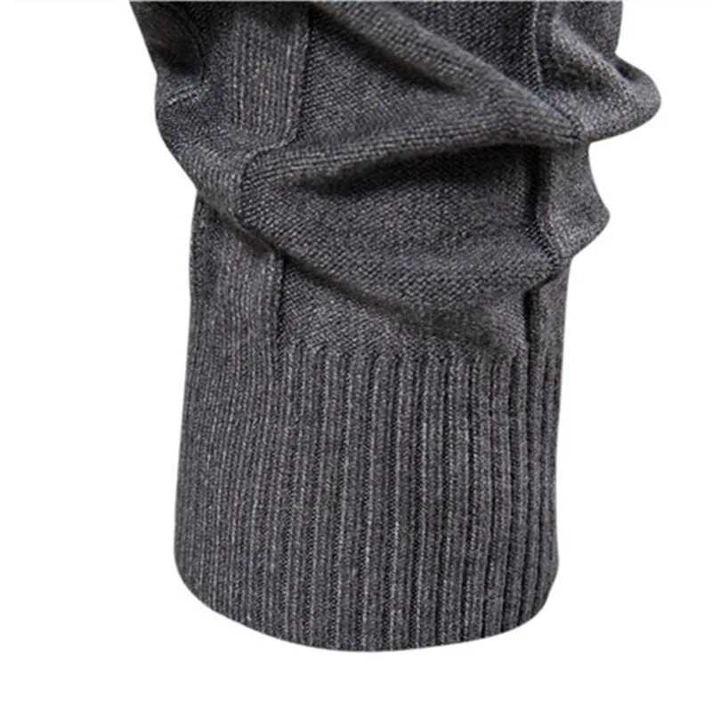 Winter slim fit zipper turtle neck mens casual solid color warm stripe sweater mens new fashion mens sweater W2411111