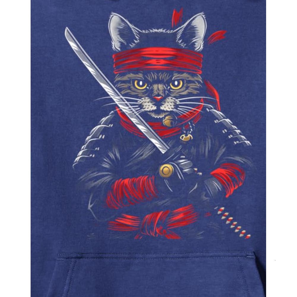 Hoodie for Mens Womens Samurai Cat Japan Warrior Kitten Anime Cat Lover Gifts Pullover Hoodie Graphic Hoodies sweatshirt cool