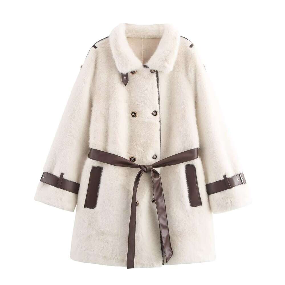 shanshi fur coat women A faux coat imitating mink fur for winter slimming down and keeping warm without being bulky