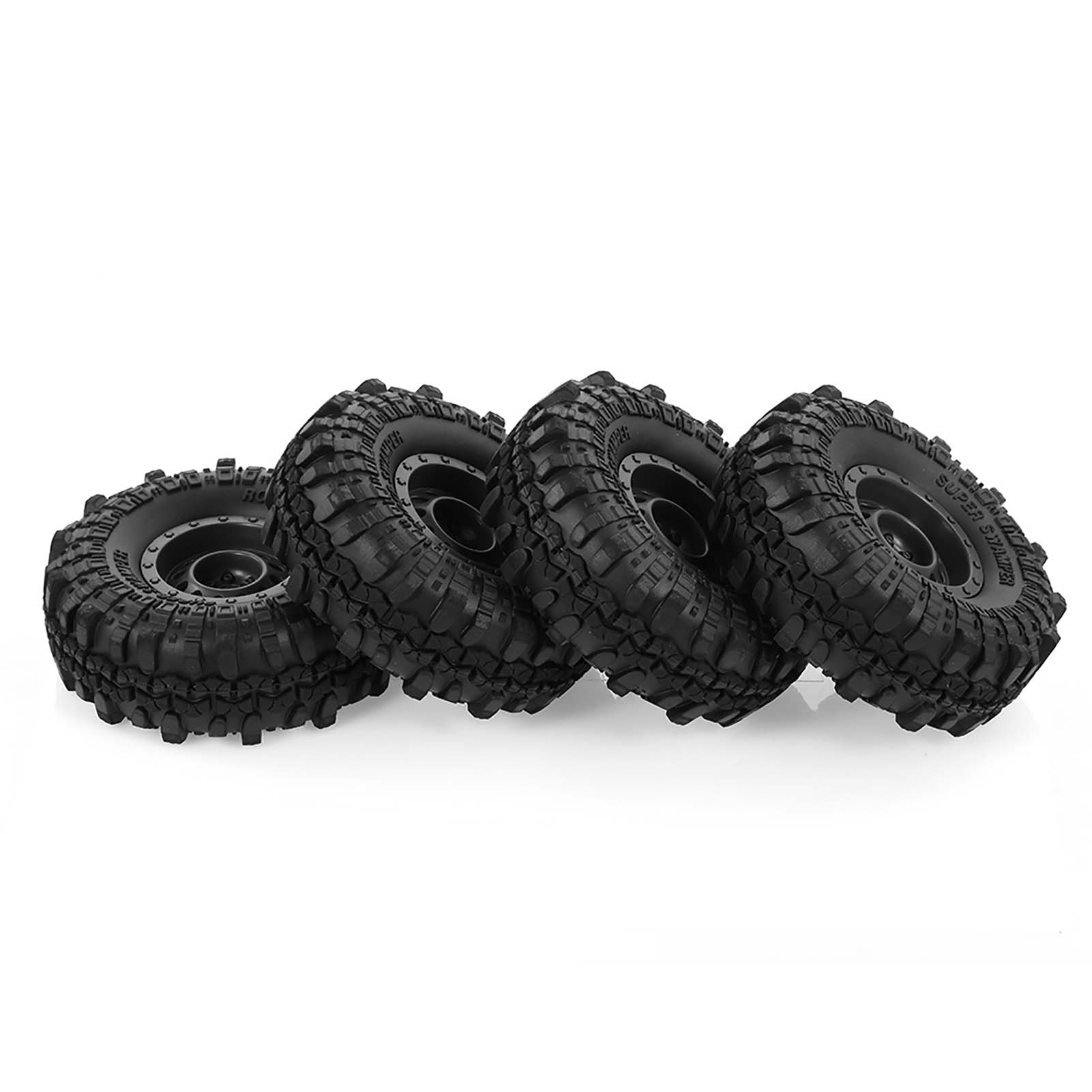 4pcs AUSTAR 110mm 1.9 Inch Rim Rubber Tyre Tire Wheel for 1/10 RC Car Traxxas HSP Redcat RC4WD Tamiya Axial SCX10 D90 HPI 128bb