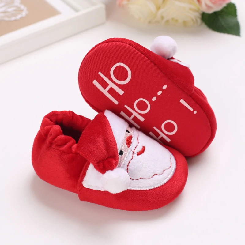 Christmas born Baby Shoes Boys Girls Toddler First Walkers Soft Bottom Infant Flats Warm Snow Boots 0-18Months 241111