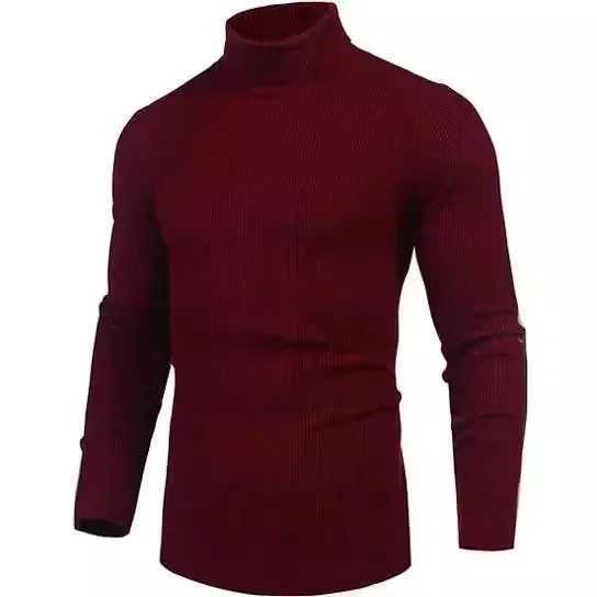 New mens warm sweater for winter 2024 European and American youth leisure turtle neck Plover knitted sweater. W2411111