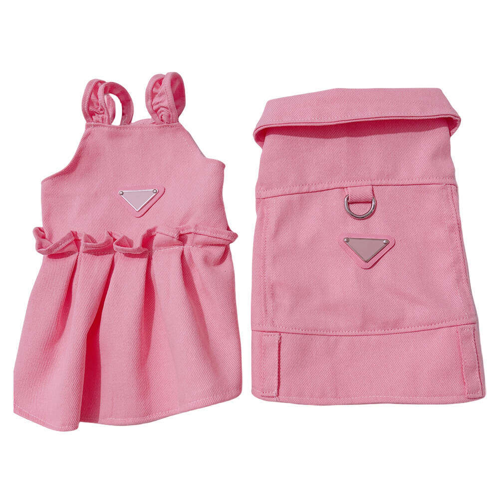 Matching Owner Outfits Clothes: Ins Pet Skirt Vest with Tractor Bears Design for Fadou & Corgi Couples - Small and Medium Dog Dress