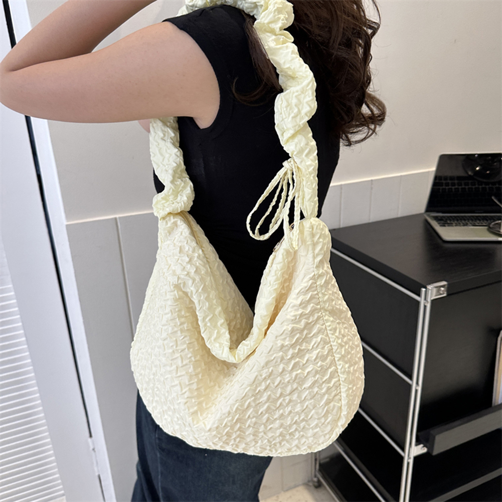 Quilted Crossbody Bag for Women Pleated Shoulder Bag Puffer Bubbles Cloud Bag Drawstring Handbags Purse Design Tote Shopper Bag