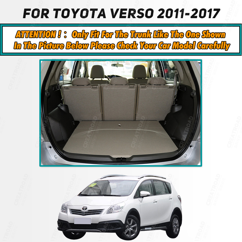 Auto Full Coverage Trunk Mat For Toyota VERSO 5-Seat 2011-2017 12 13 14 15 16 Car Boot Cover Pad Interior Protector Accessories 844c9