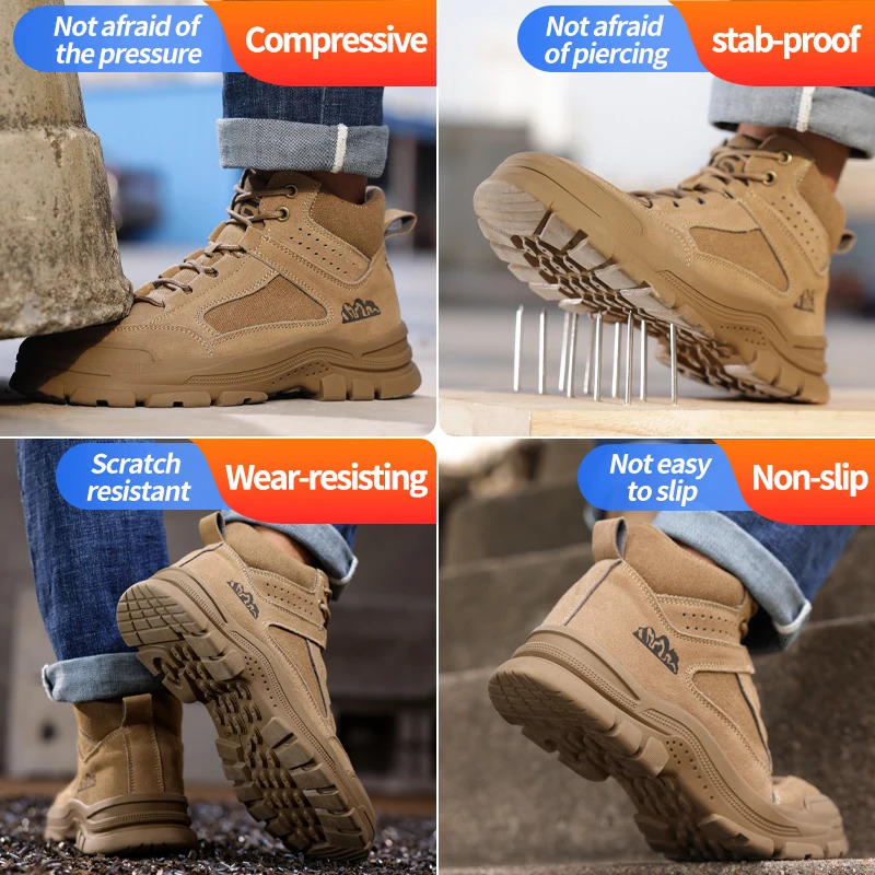work shoes men Smashproof staroof Wearresistant comfortable steel toe safety 241112