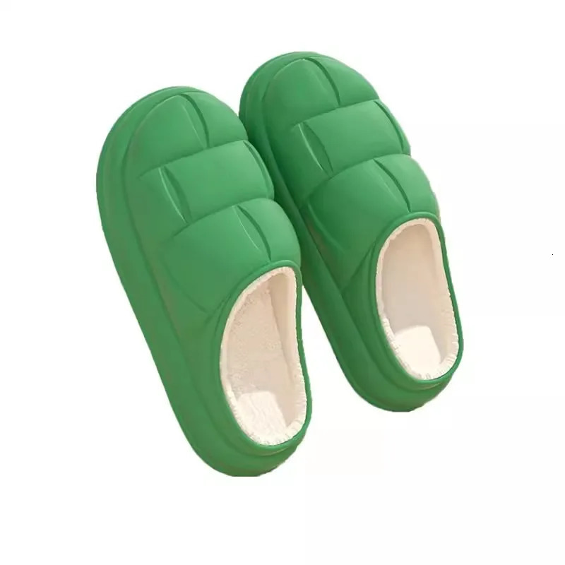 Cotton slippers mens autumn and winter 2024 indoor waterproof warm anti slip cotton shoes bag heel shoes 241112