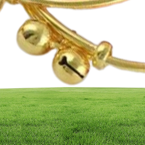Jewelry Baby Bells Bracelet Bangles 24K Yellow Gold Color Bangles Bracelet for Babies Kids