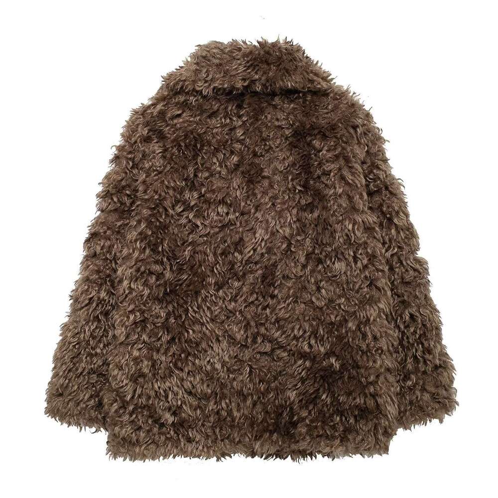 shanshi fur coat women autumn artificial fur effect medium long coat women's jacket