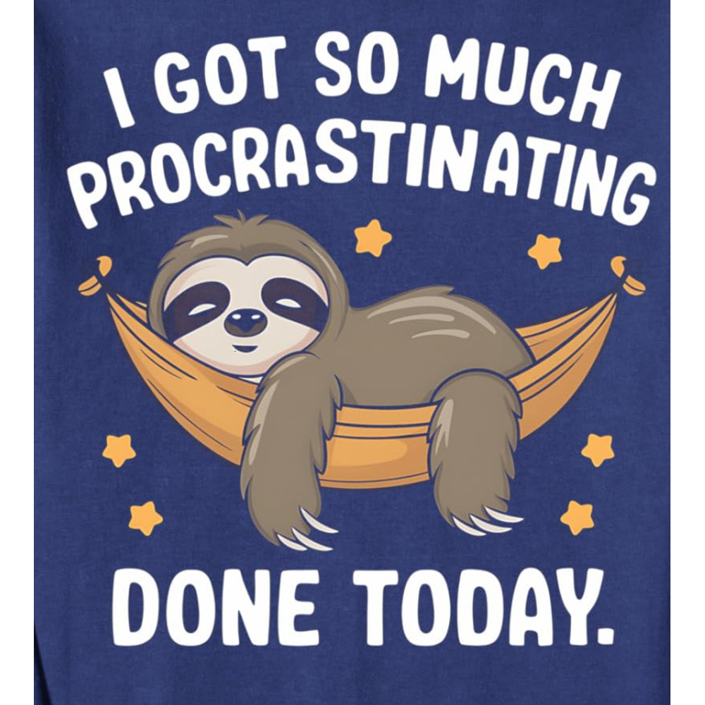 Long Sleeve Shirts for Men sweatshirt Procrastinator Sloth Funny Lazy Gift Sweatshirt T shirt Tee Streetwear Casual tops clothes