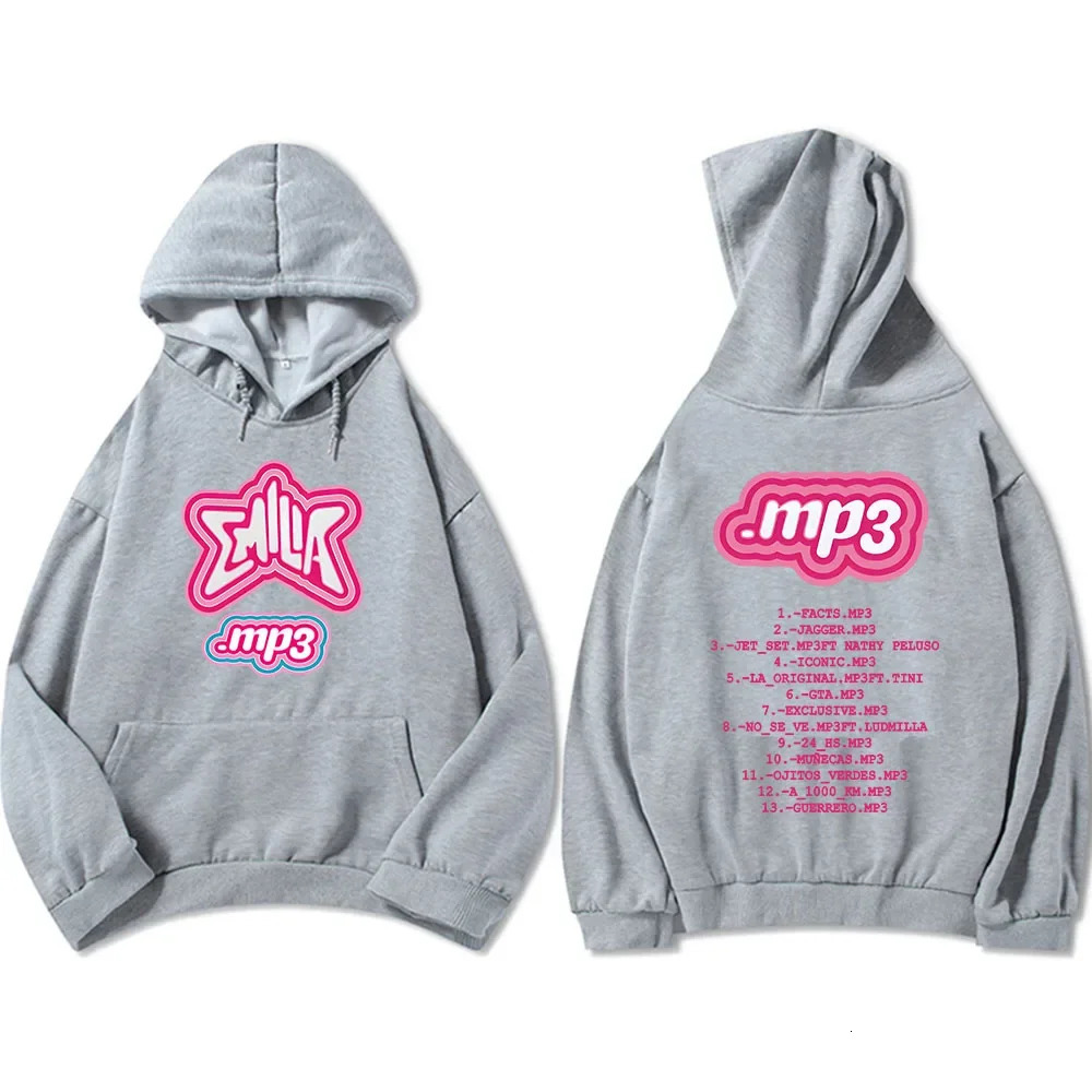 Woman Winter Clothes MP3 Emilia Mernes Hoodie Prined Sweatshirts Casual Long Sleeve Sudaderas Pink Unisex Soft Hoody 241112