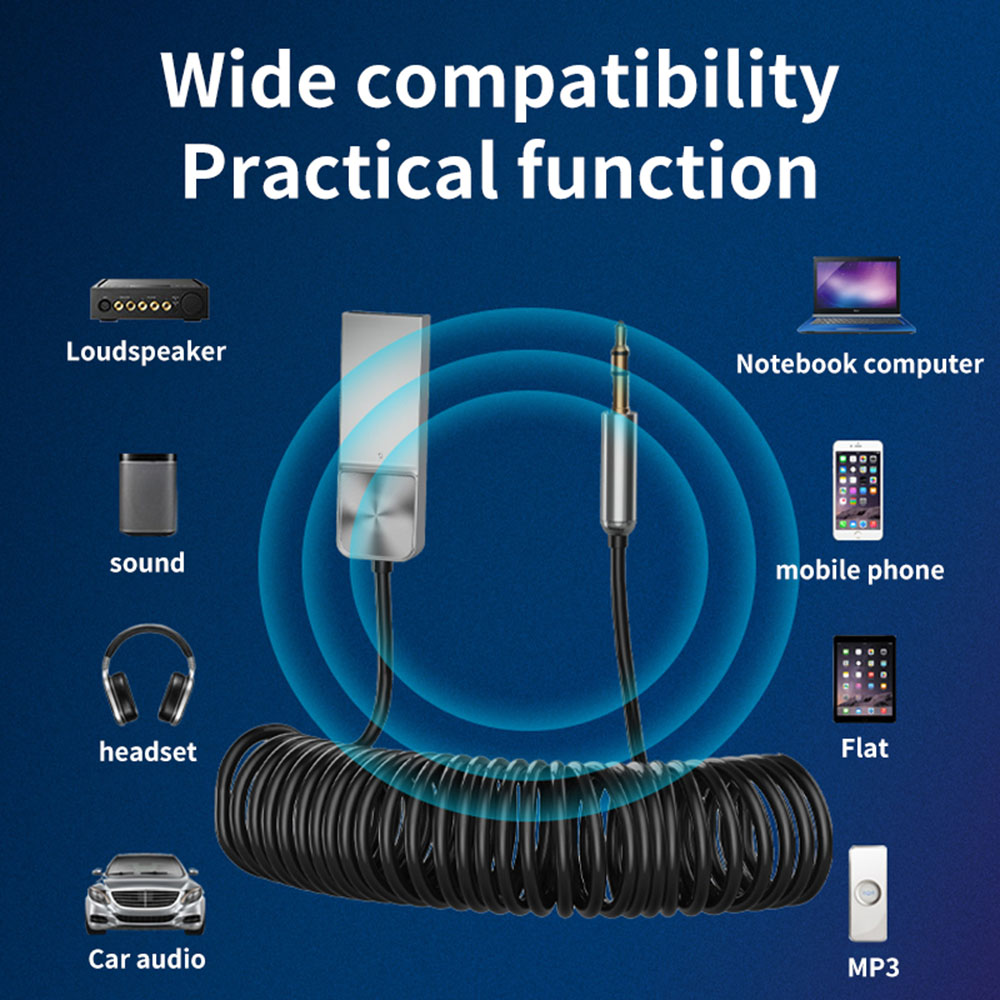 AUX Bluetooth compatible Adapter Car mm Jack Dongle Cable Handfree Kit Audio Transmitter Auto BT Receiver 5