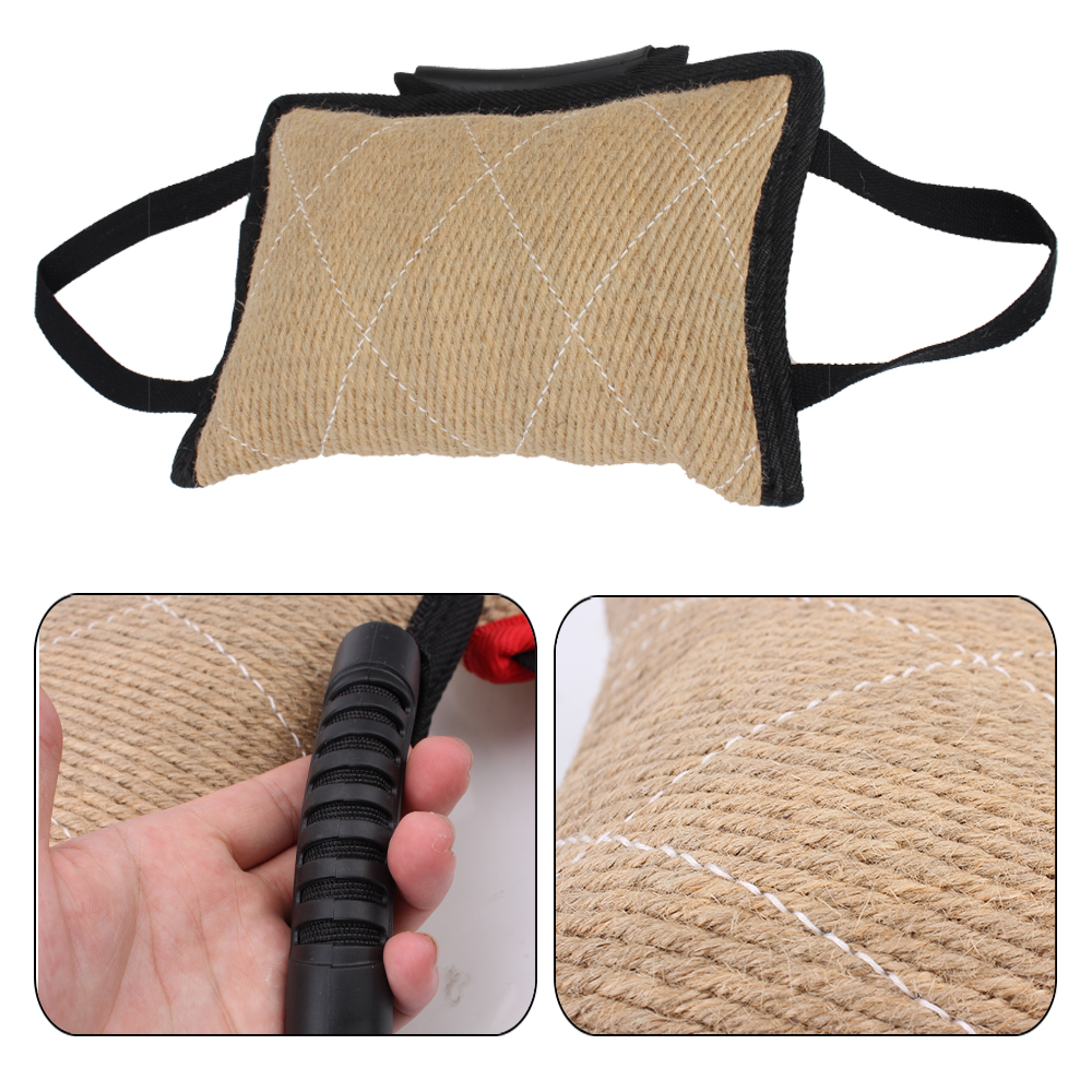 Dog Bite Stick Dog Training Chewing Pet Toy Dog Training Pillow Bite Tug Durable With 2 Rope Handles