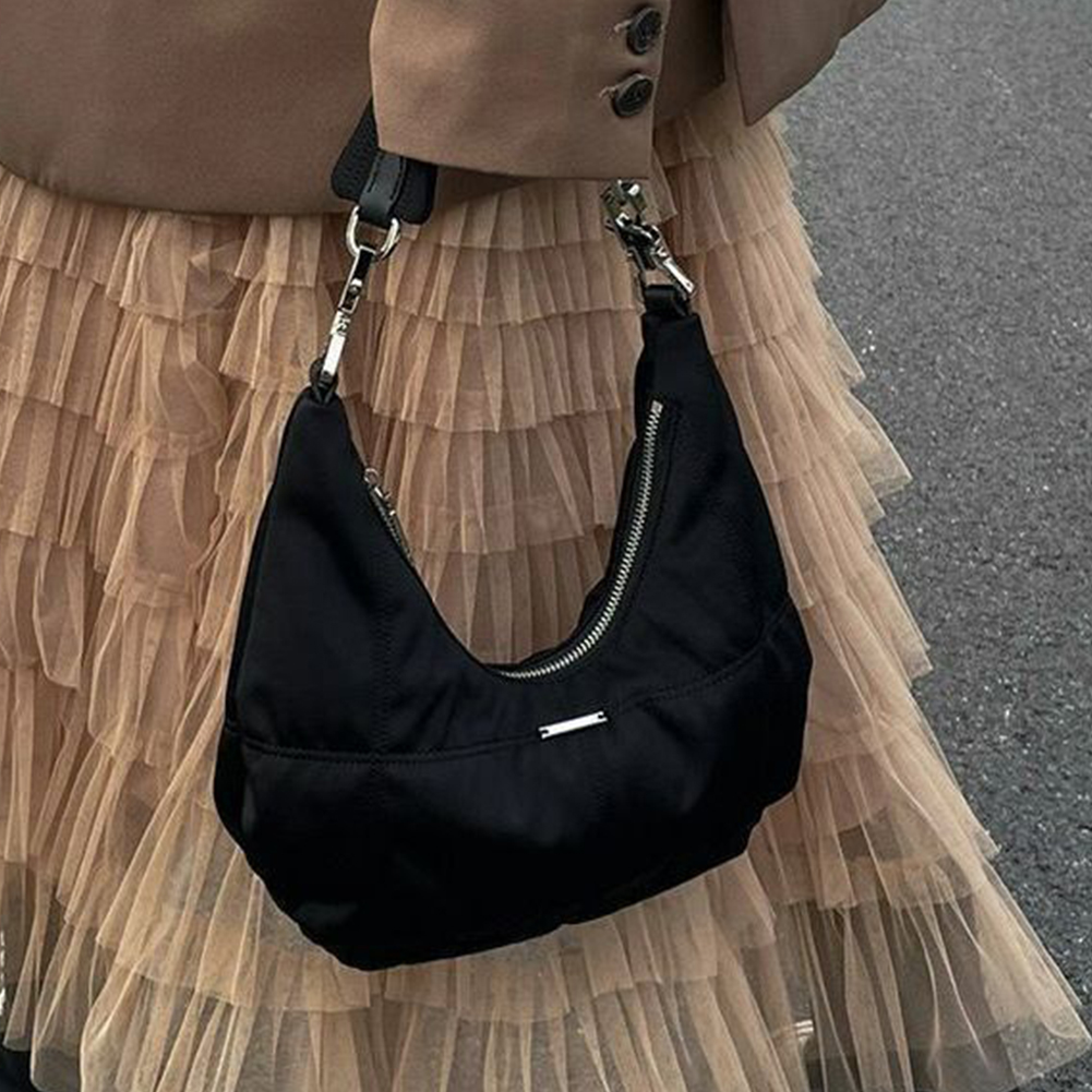 Women Vintage Underarm Bag Versatile Zipper Hobos Small Shoulder Bags Purse Casual Soft Satchel Bag Trendy Daily Dating Bag