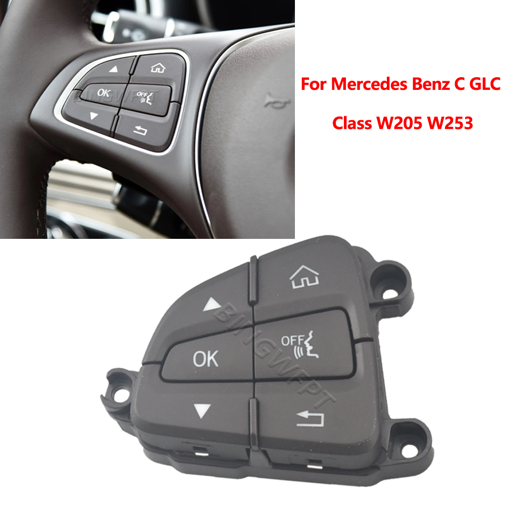 Mercedes W205 W253 Car Steering Wheel Switch Control Buttons For Benz C GLC Class C200 C220 C260 GLC250 GLC300 2015-2021