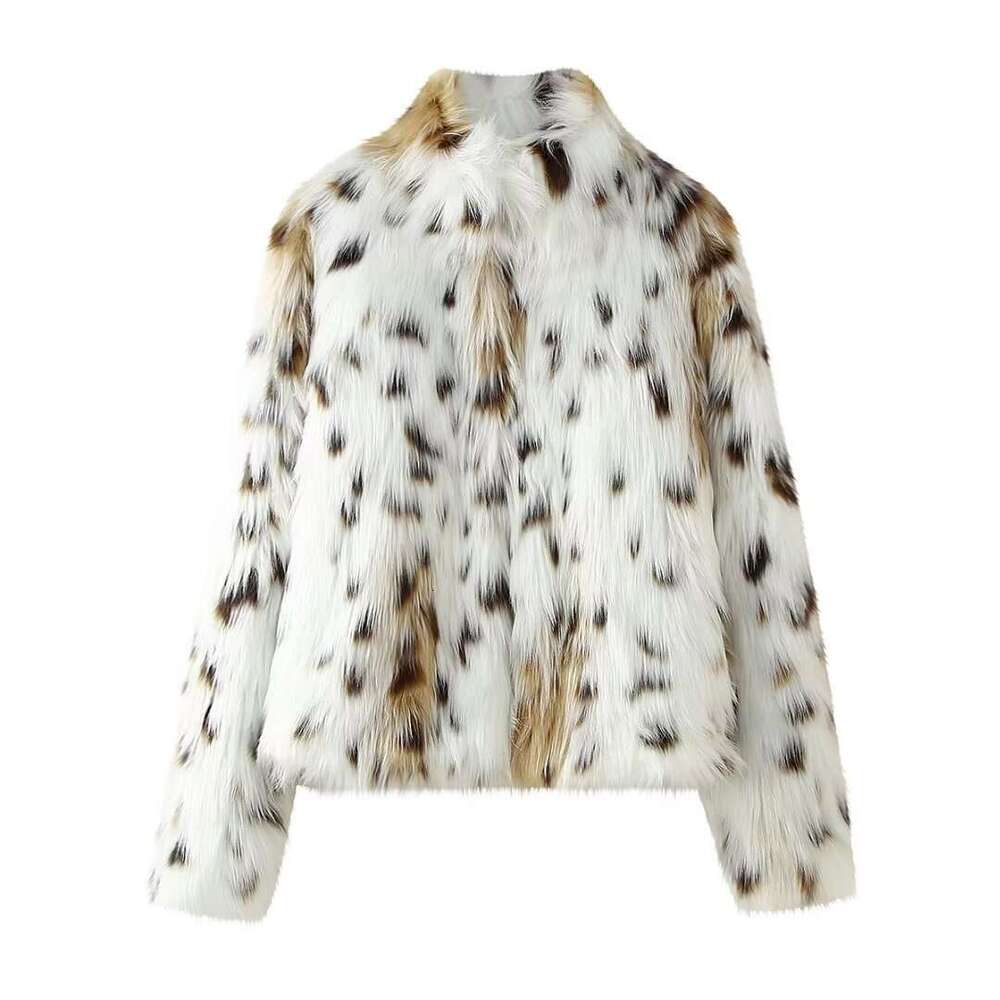 shanshi fur coat women winter new integrated style fashionable and high-end stand collar long sleeved environmentally friendly faux fur jacket