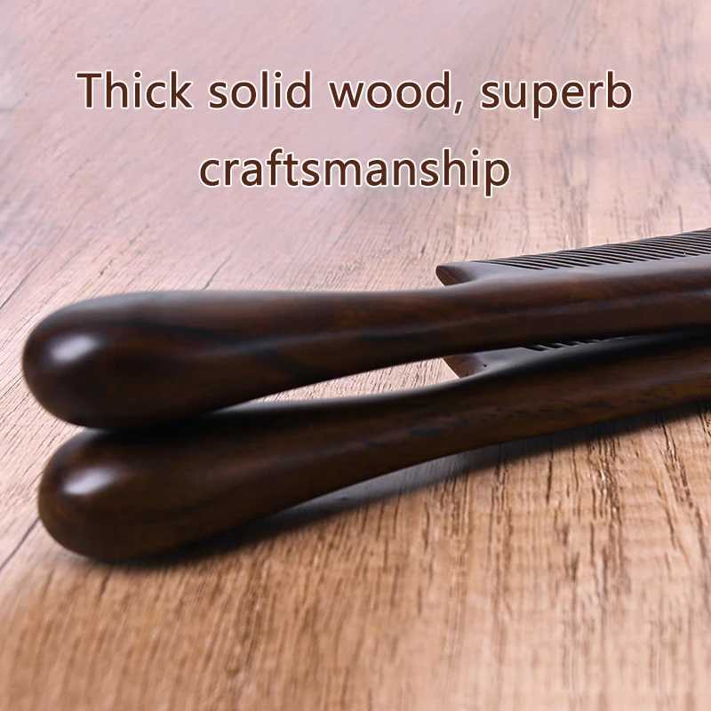 Ebony density comb with U-shaped root design circular grip healthy hair comb anti-static knot hair comb W241112