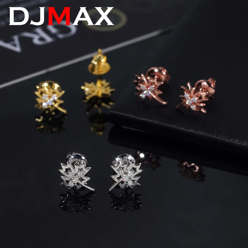 DJMAX Hip Hop All Mo Silica Womens Screw Earrings Top Original 925 Pure Silver Heart Mens High Quality Diamond Earrings 2024 241112