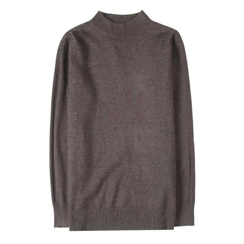 Autumn and winter new half neck sweater mens slim fit knitted floral solid color casual bottom sweater W2411111