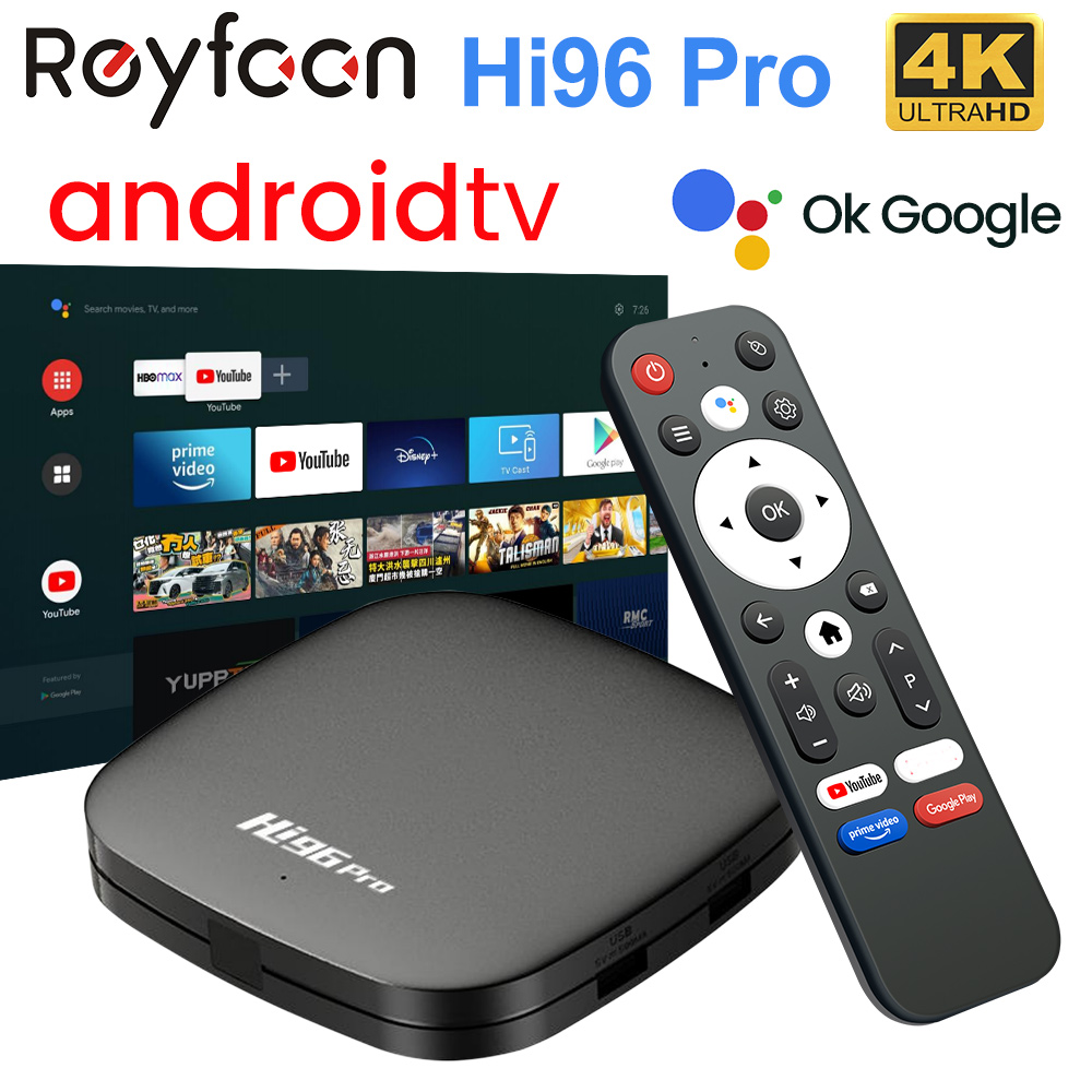 Hi96 Pro TV Box Android11 GK63 with ATV UI Quad Core Cortex A55 Support 4K 60fps 2.4&5G Dual Wifi BT5.0 Voice Set Top Box 2G 8G
