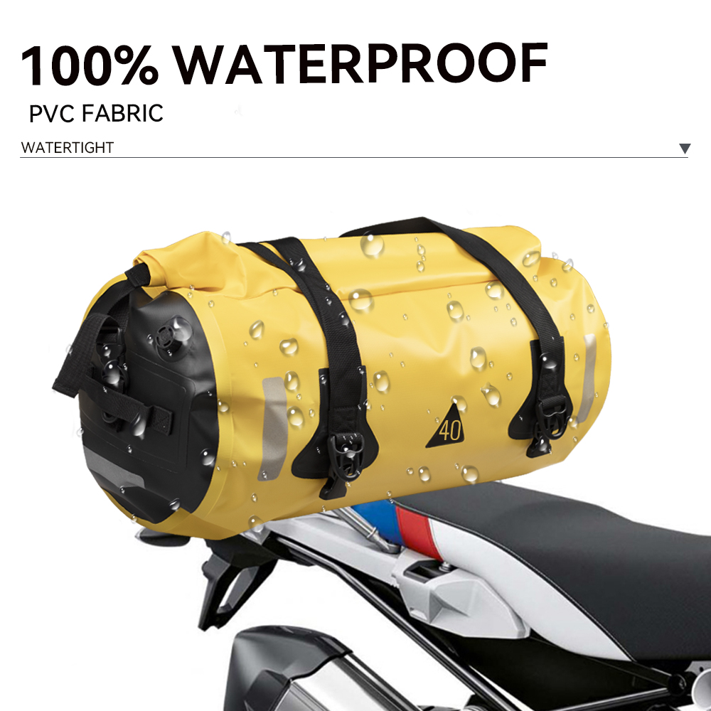 40L Seat Waterproof Motorcycle Tail Travel Outdoor Dry Roll Pack Bag Motorbike Lage Backpack 60L