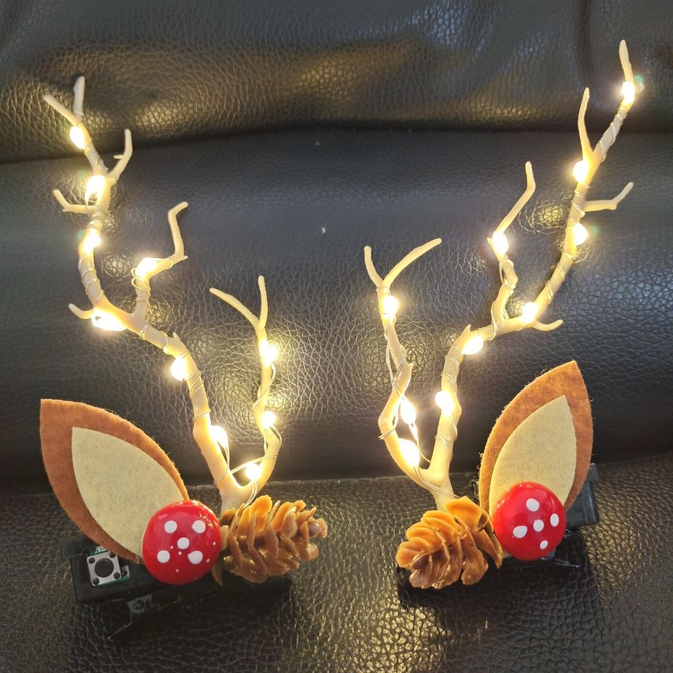 Fast Flash Headband Perfect Christmas Gift Deer Horn Hair Clip Antler Hair Clip Slow Flash Christmas A Great Gift Headwear
