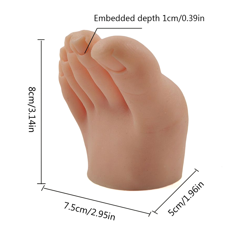 1PCS Practice Foot Nail Mannequin With Fake Toes For Pedicure Training Nail Display Silicone Nail Training Foot Fake Model smile