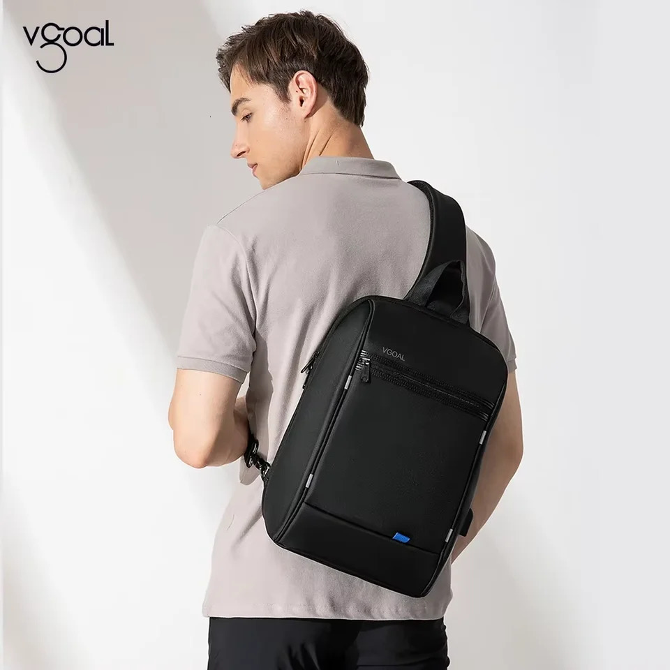 Vgoal Single Shoulder Backpack Men Small Waterproof Laptop 14 inch Mini School Bags for Boys 241111