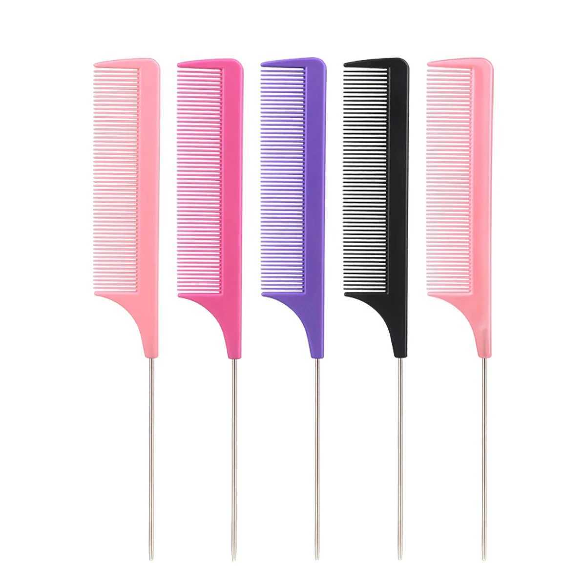 PCS Professional Tail Comb Salon Hairdressing Styling Stainless Steel Hair Comb Anti static Dye Comb Hairdressing Styling Tool W241112