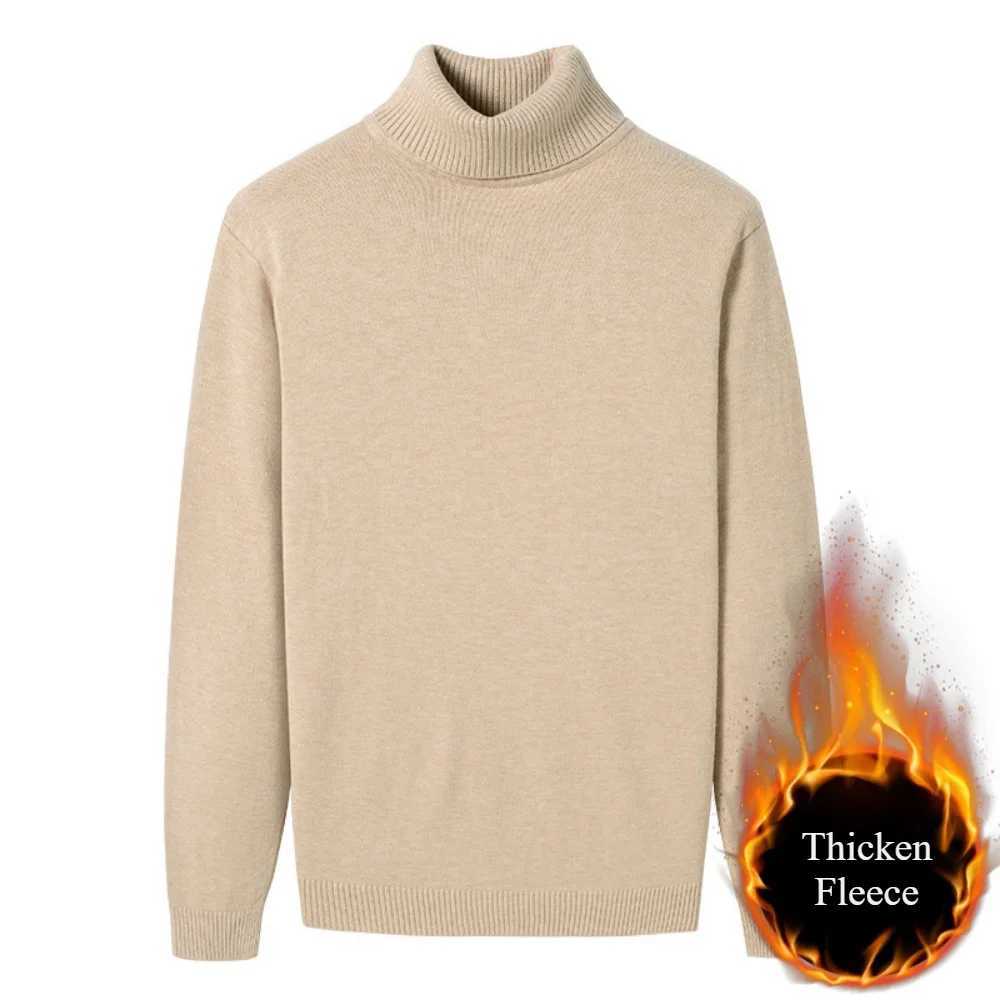 Turtle neck mens autumn knitted long sleeved high neck sweater mens clothing zipper W2411111
