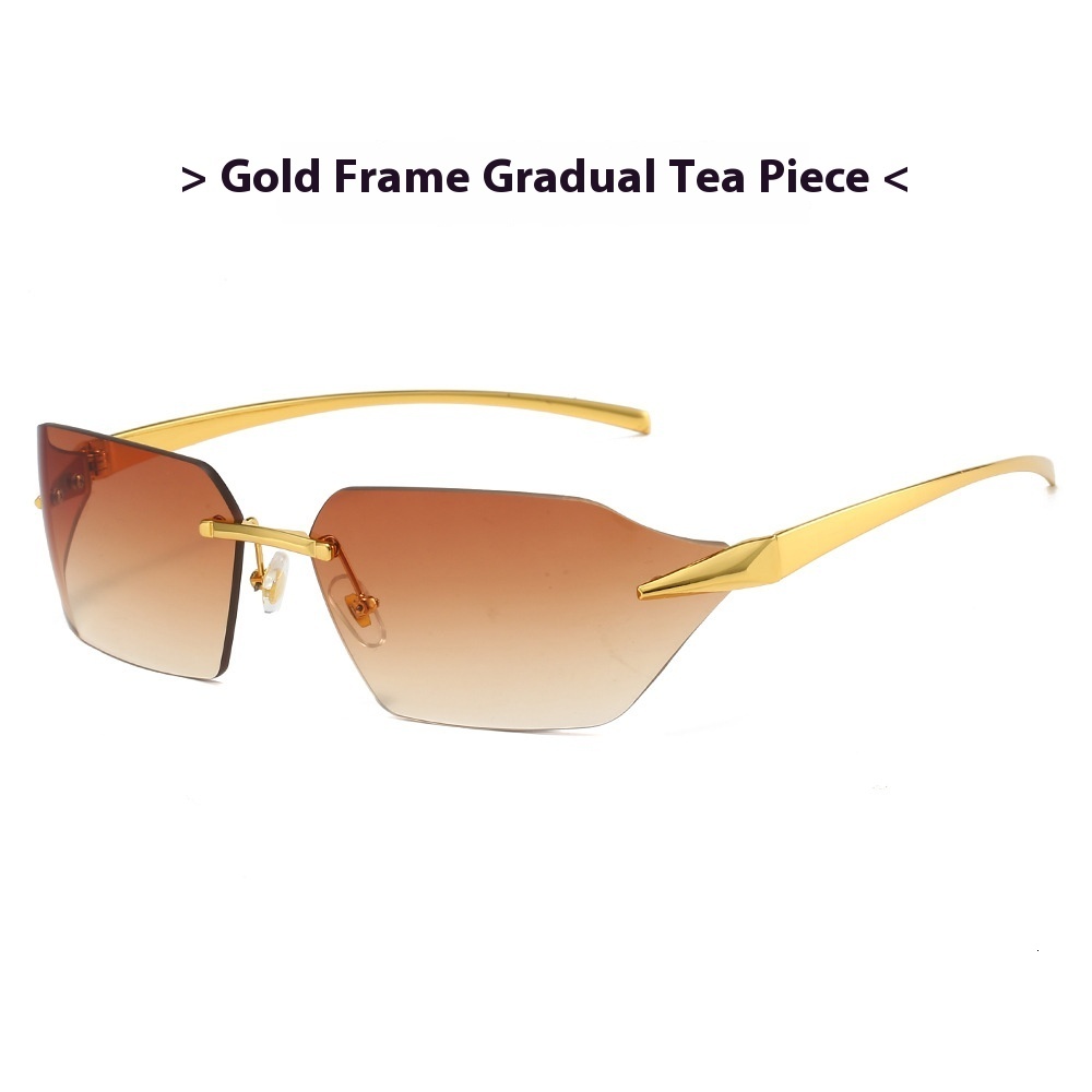 Frameless Sunglasses Men And Women Fashion Designers Luxury Glasses Outdoor Riding UV400 Sun Glasses