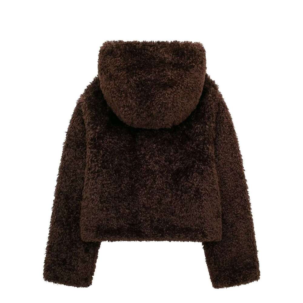 shanshi fur coat women autumn fashion knot buckle fur effect short coat jacket women's jacket