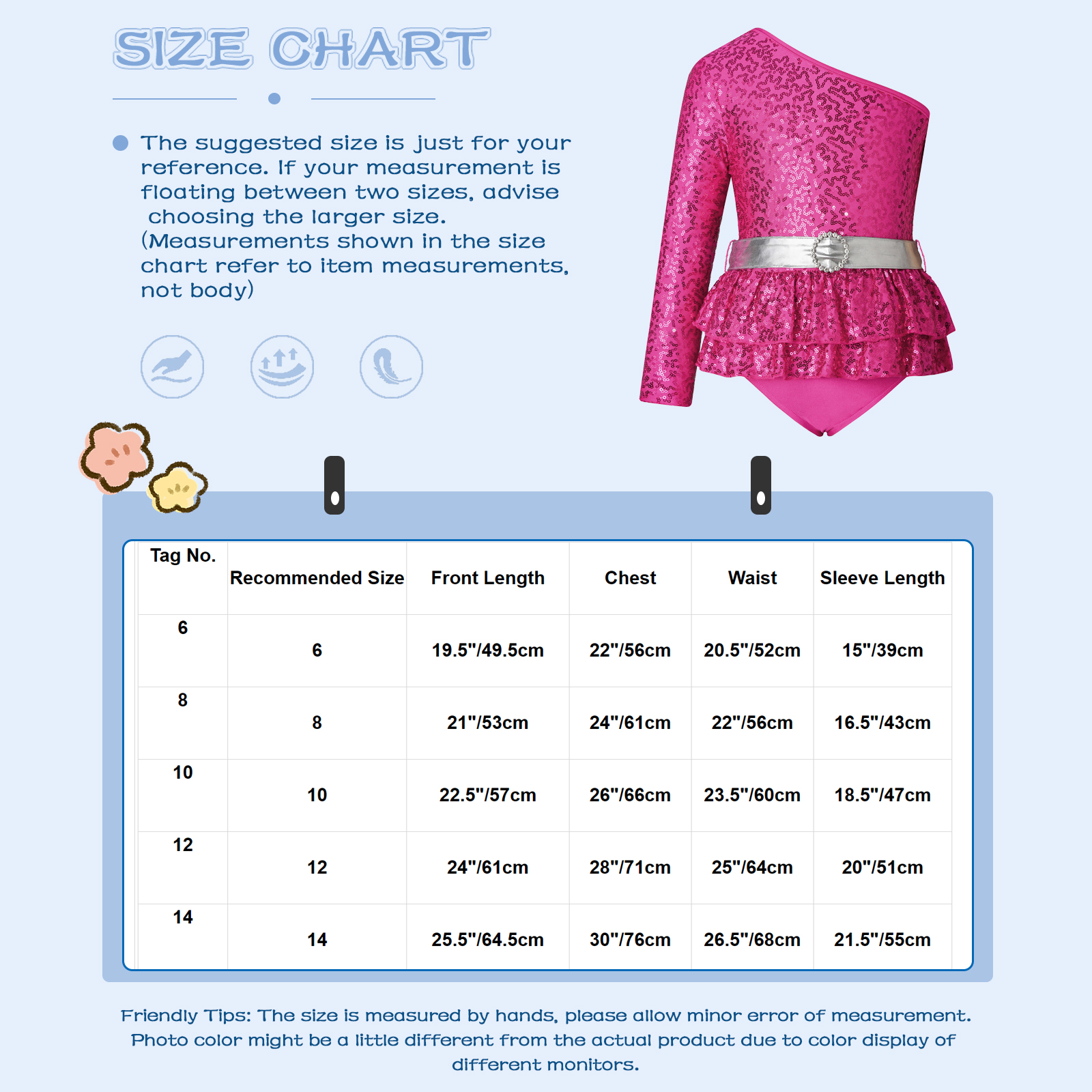 Kids Girls Gymnatics Ballet Leotards Costume Single Long Sleeve Oblique Shoulder Shiny Sequins Tiered Ruffle Briefs Hem Jumpsuit aca91