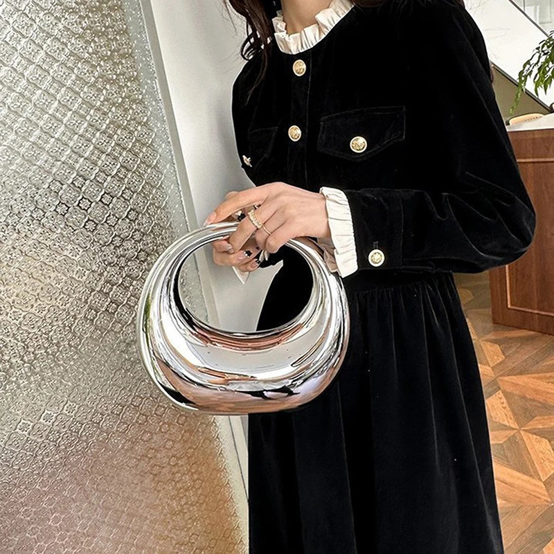 Acrylic Women Bags Crescent Moon Handbags Fashion Personality Handbag Suitcase Makeup Dinner Bag Home Decoration 250318