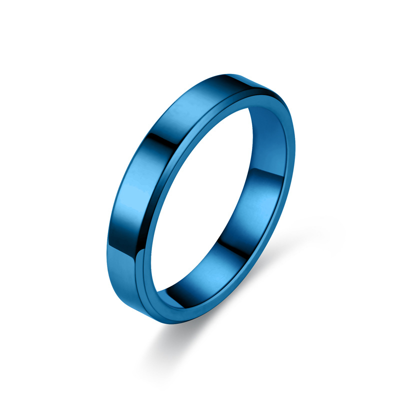 Stylish Simple Design Stainless Steel Band Ring for Women Men Gold Silver Black lover couple wedding ring 4MM Beveled Glossy Titanium Steel Rings Jewe
