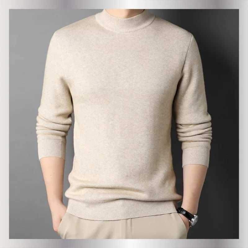 2024 New Mens Cashmere Sweater Half Turtle Neck Mens Sweater Knitting and Pulling Machine W2411111