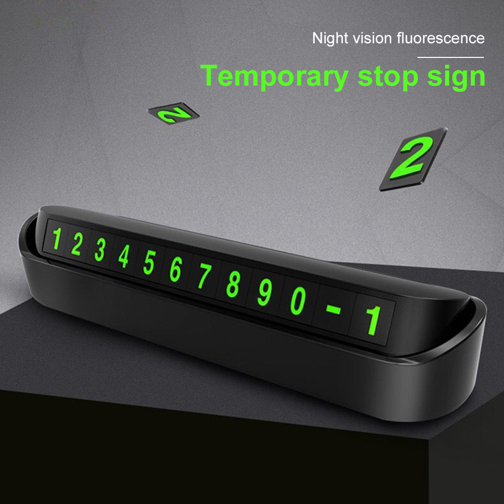 Luminous Car Temporary Parking Magnetic Phone Hidden Telephone Number Plate Park Card Stop Auto Accessories