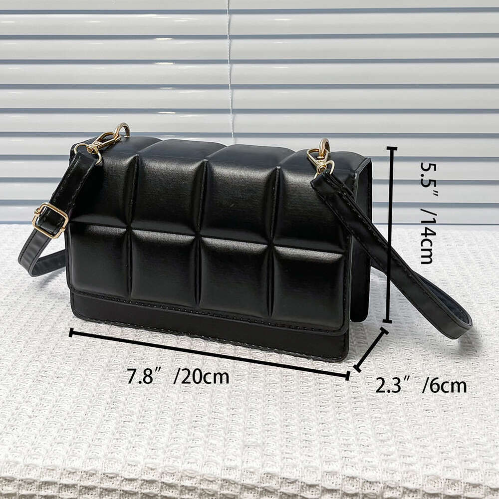 Chocolate Square PU Leather Crossbody for Women Travel Handle Handbag Fashion Shoulder Messenger Ladies Small Flap Bag