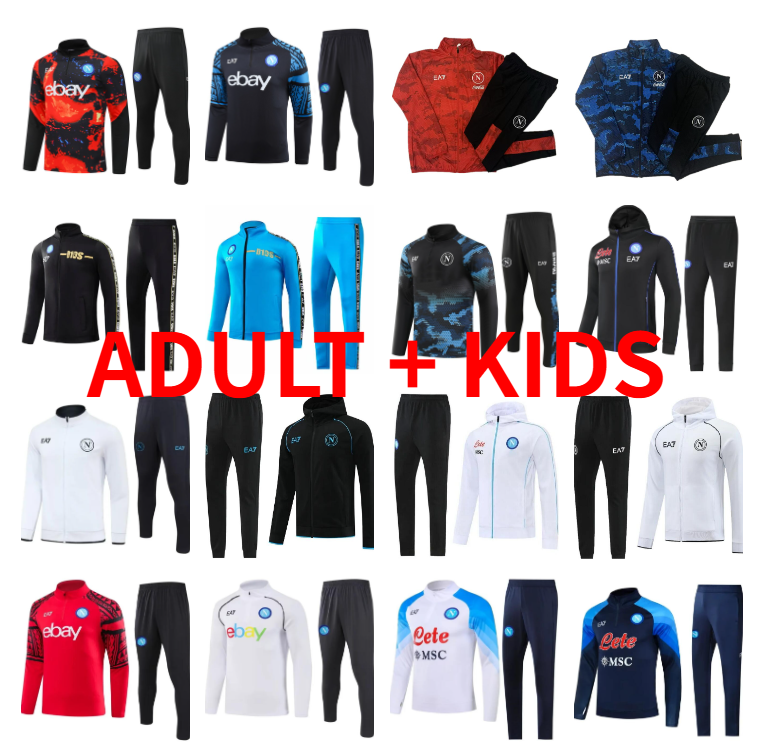 22 24 25 Napoli TrackSuit soccer jersey 2024 2025 SSC Naples AE7 D10S Hommes training suit wear Formation Chandal survetement foot maillot de football jackets kids