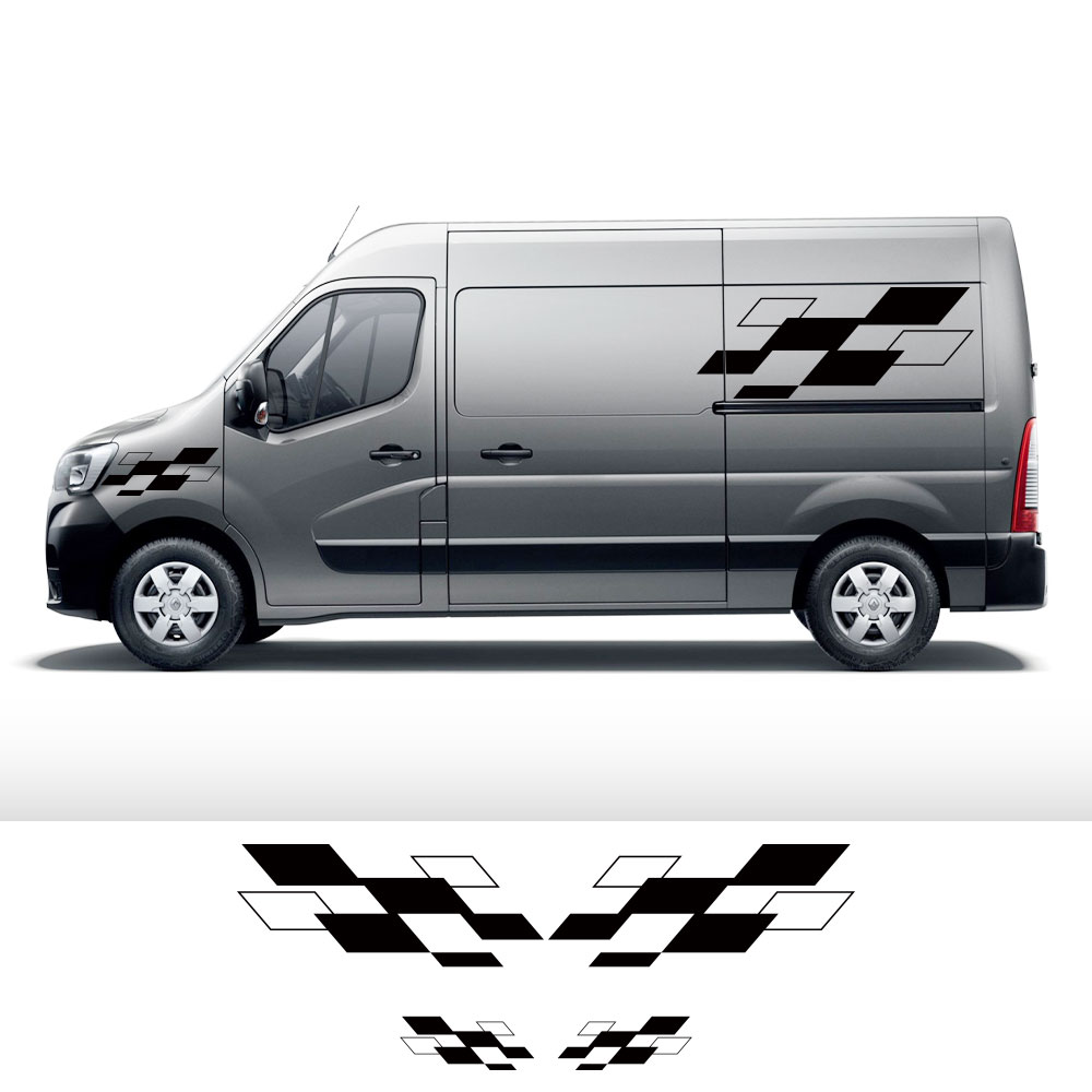 Van Body Side Stickers For Renault Master Nissan NV400 Opel Vauxhall Movano Car Camper Graphics Decals Auto Tuning Accessories