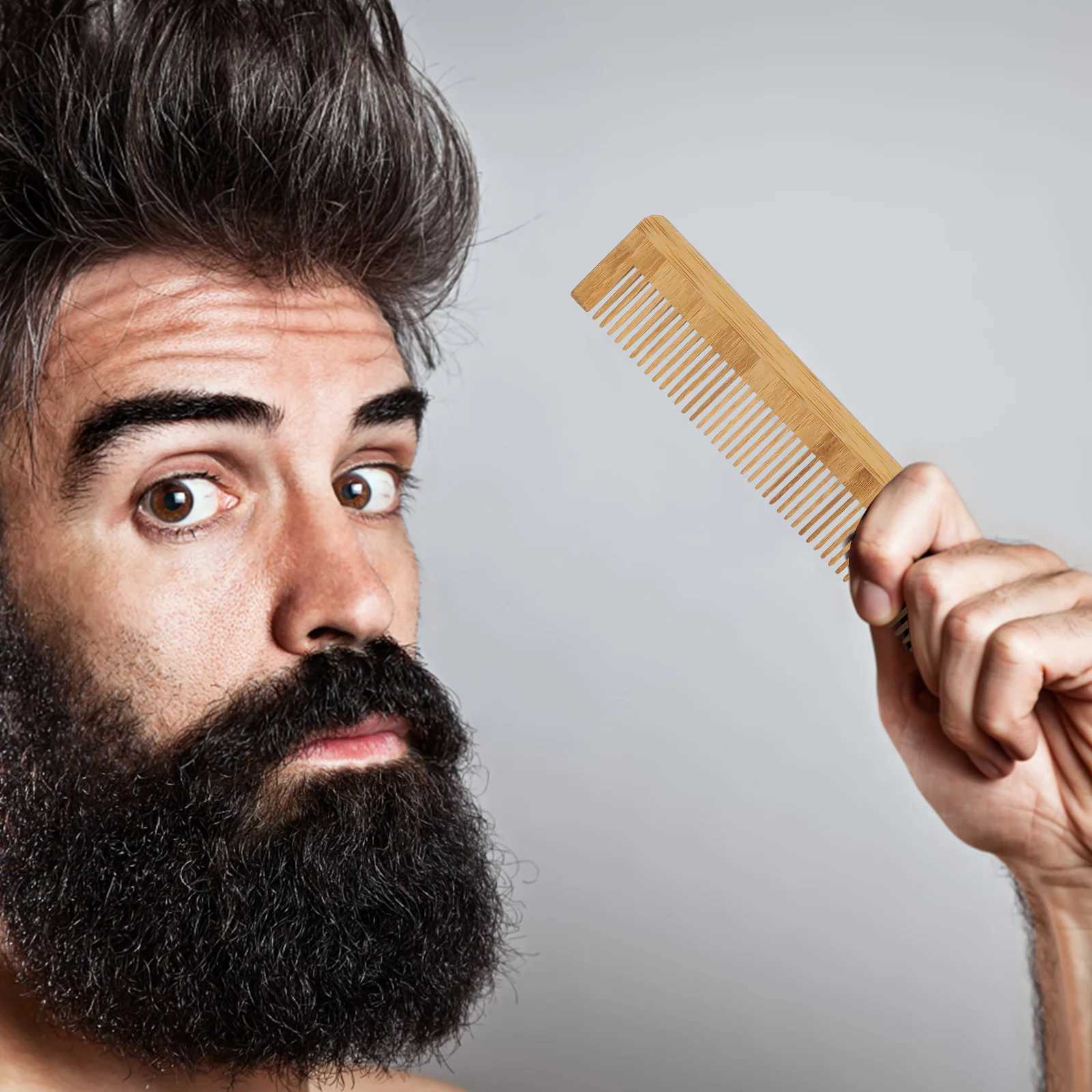 5 pieces of anti-static bamboo hair comb suitable for women thick wavy straight massage comb five tooth handleless W241112