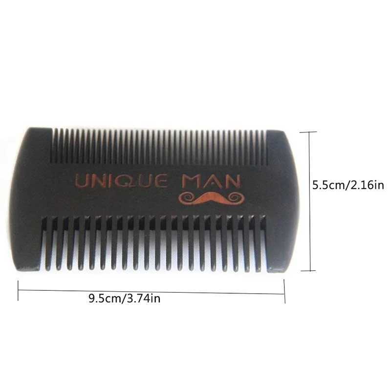 Black hair beard comb anti-static mens wooden comb wet curly thick wavy straight hair beard hair removal comb W241112