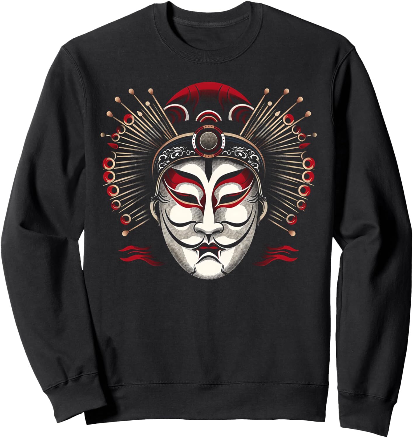 Long Sleeve Shirts for Men sweatshirt Chinese Opera Mask Intricate Cultural Design for Fans Sweatshirt T shirt Tee Streetwear Casual tops clothes