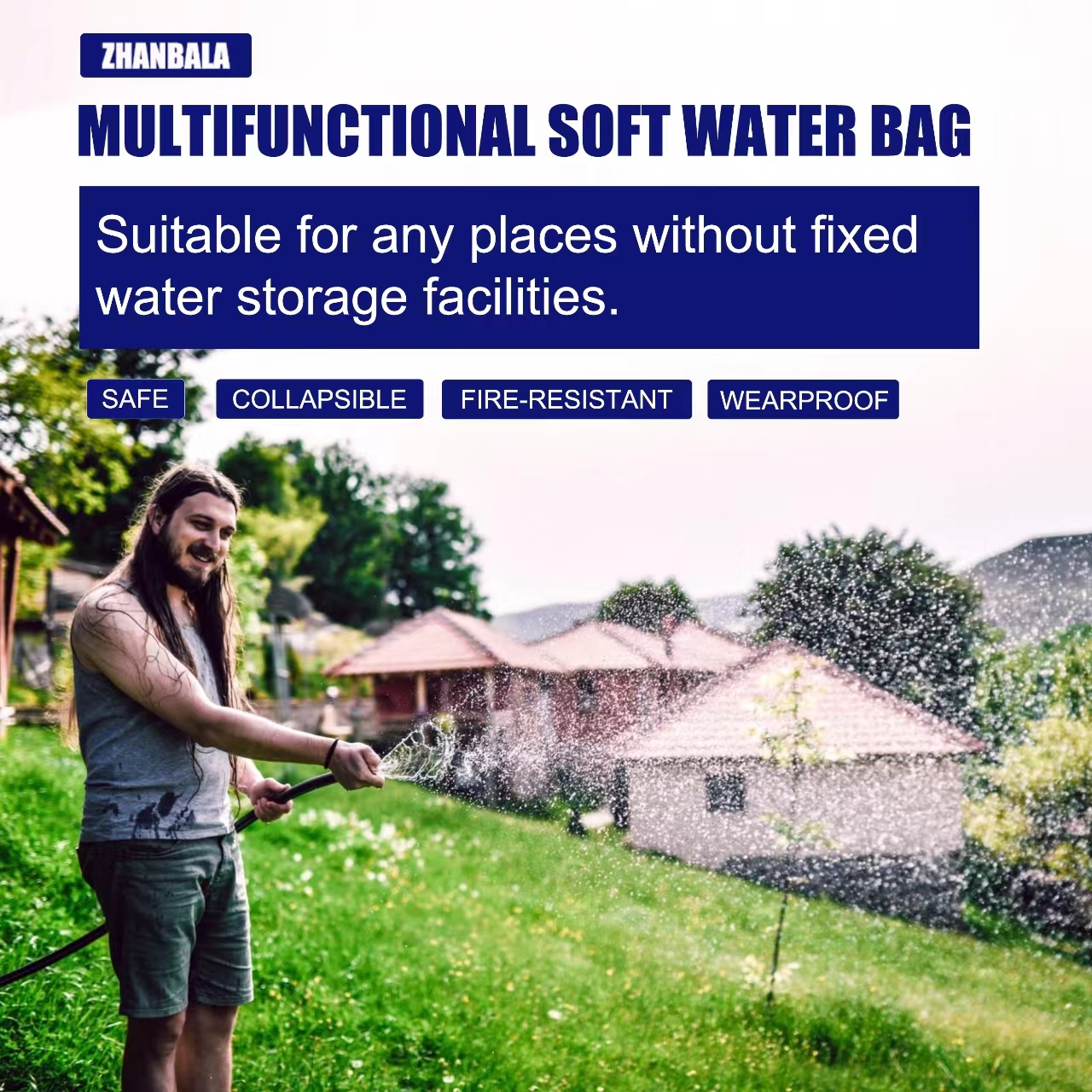 Water bladder Large capacity emergency container camping, farm and garden Folds easy storage - ideal for rainwater irrig