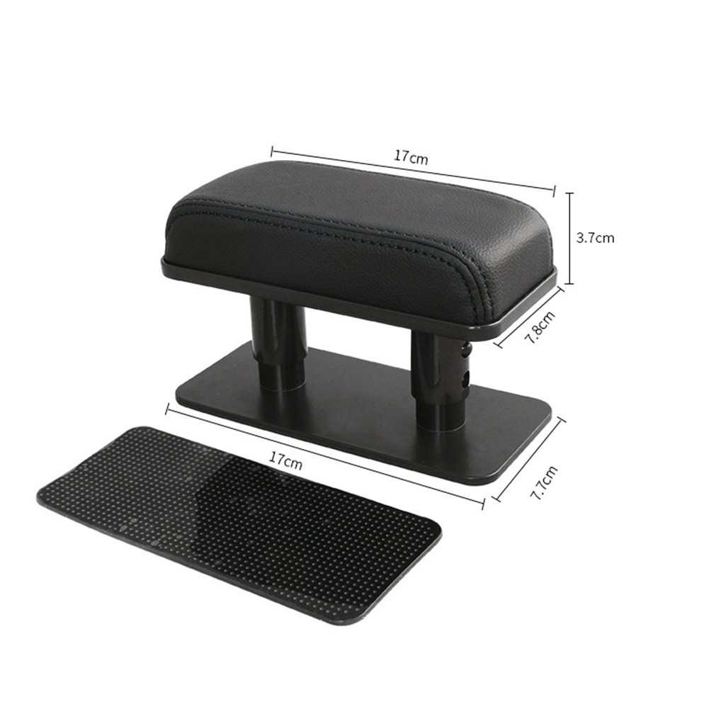 Vehicle Non-slip Elbow Rest Pad PU Leather Car Armrest Box Mat Adjustable Height for Family Travel