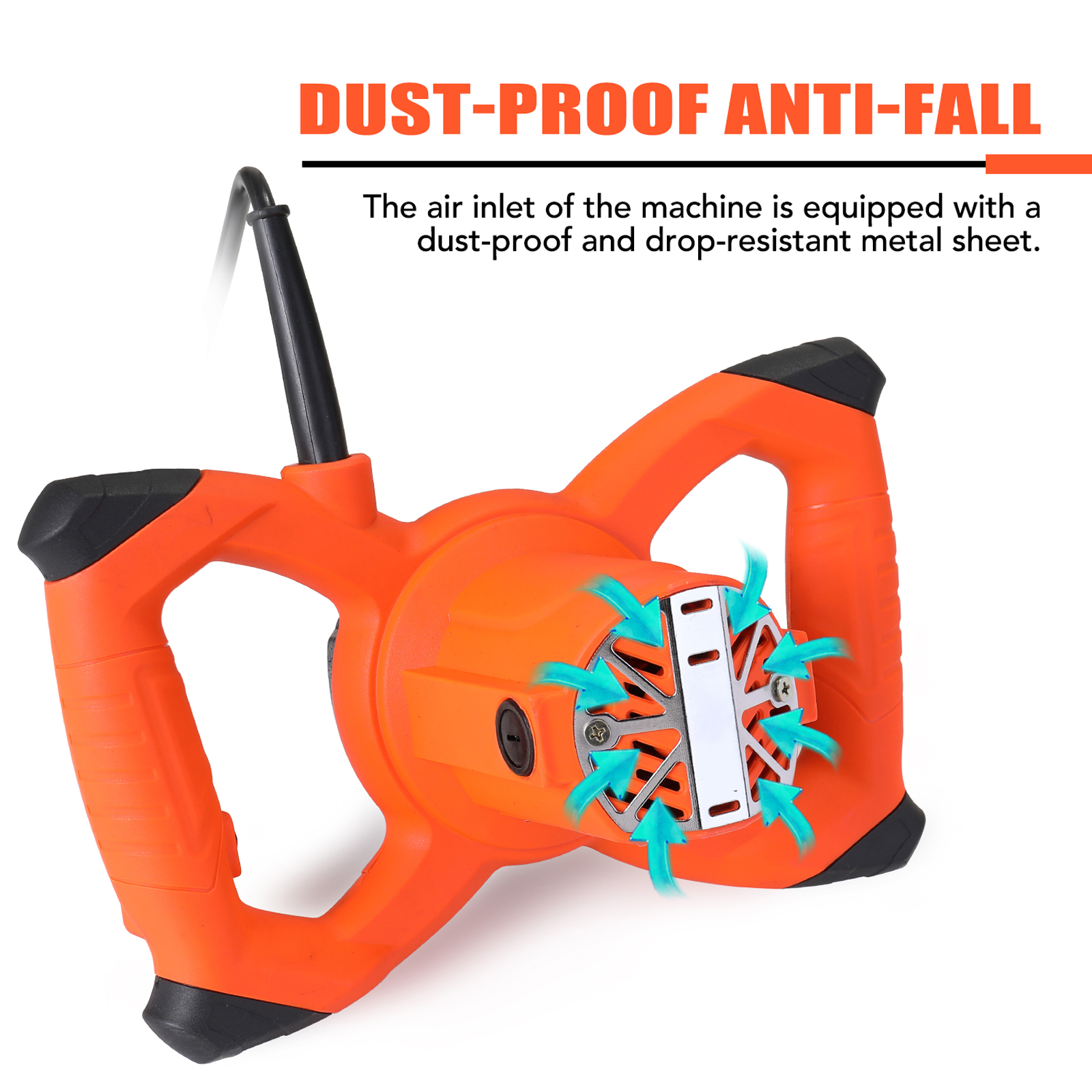 2300W Industrial Grade Cement Mixer 6 Speeds Adjustable Paint Plaster Mortar Coating Mixer Putty Powder Handheld Mixing Machine