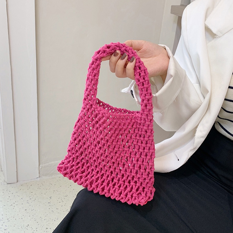 Summer Grass Rope Hollow Hand Knitted Women's Hollow Knitted Handbag