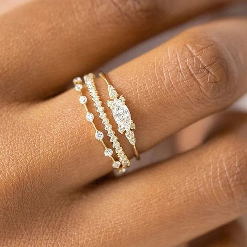 Stackable Gold Rings for Women Dainty 14K Trendy Plated Non Tarnish Stacking Cubic Zirconia Fashion Ring Jewelry Size 6 10 241112