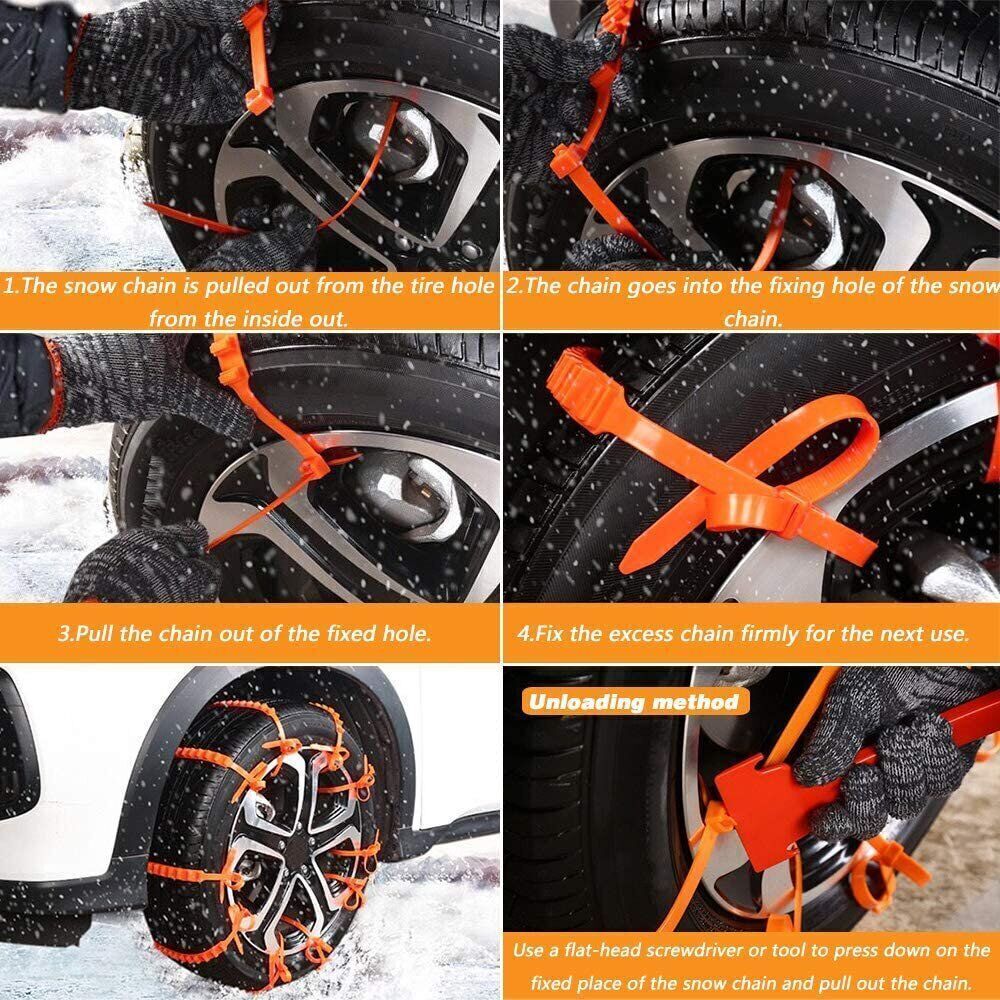 Anti-Skid Cable Ties Car Winter Anti-Slip Tyre Chains Outdoor Snow Tire Anti Skid Chain Emergency Accessories